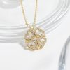 Two piece heart-shaped flower pendant necklace